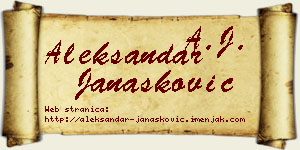 Aleksandar Janašković vizit kartica